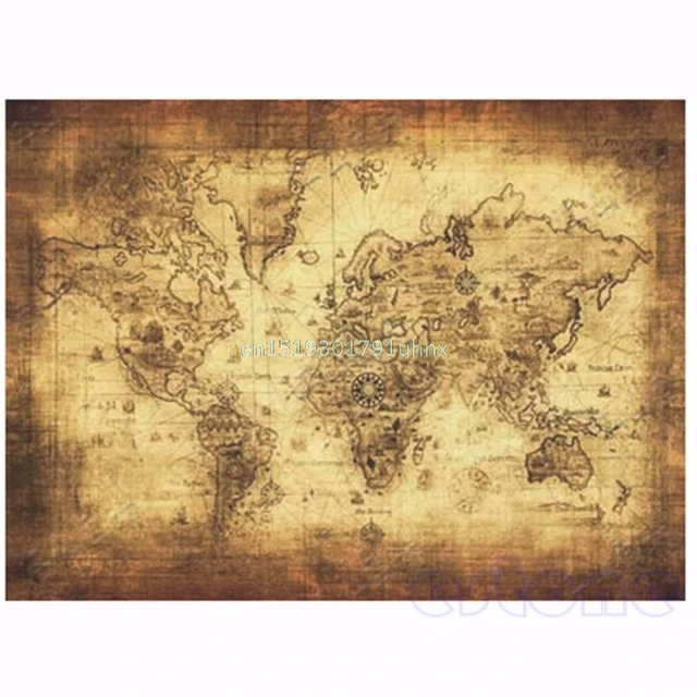 71x51cm The World Map Vintage Style Retro Wall Decals Paper Poster 71x51cm The World Map Vintage Style Retro Wall Decals Paper Poster Decor