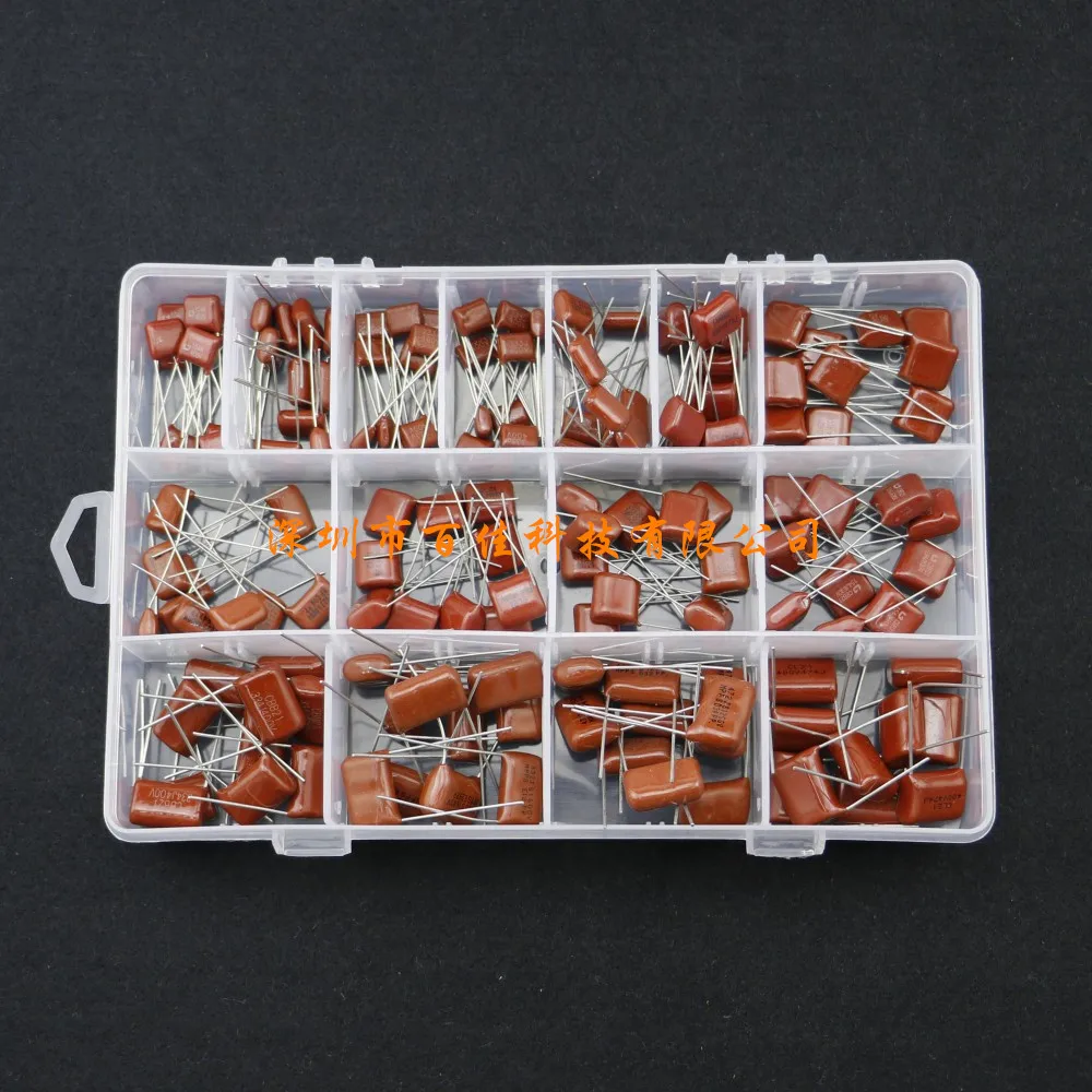 

Boxed 15 (10nf-68nf) 400v 630v CBB Metallized Film Capacitor Kit, 150pcs