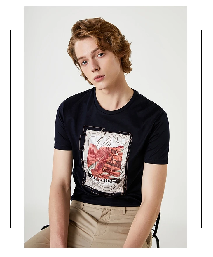 Отборная мужская летняя хлопковая футболка с короткими рукавами и вышивкой | 419301516