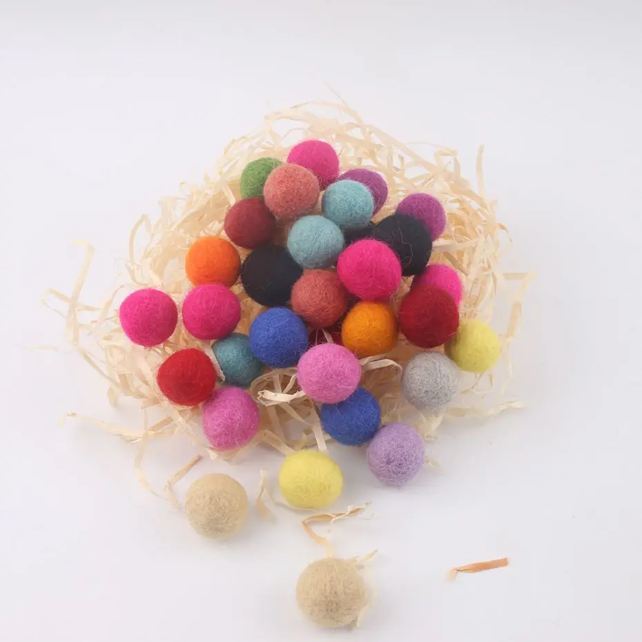 Nepal Pure Wool Felt Balls 2CM Suit Felted Balls Wool Felt 100pcs Pom