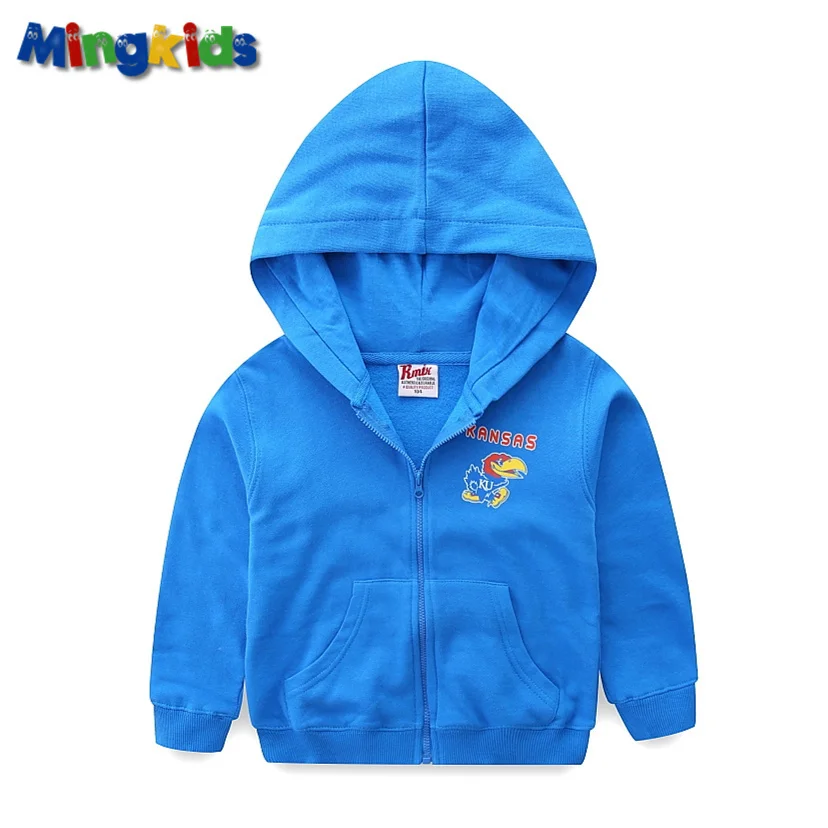 Mingkids Мягкая тонкая толстовка кофта худи мальчик с начесом яркого морского синего