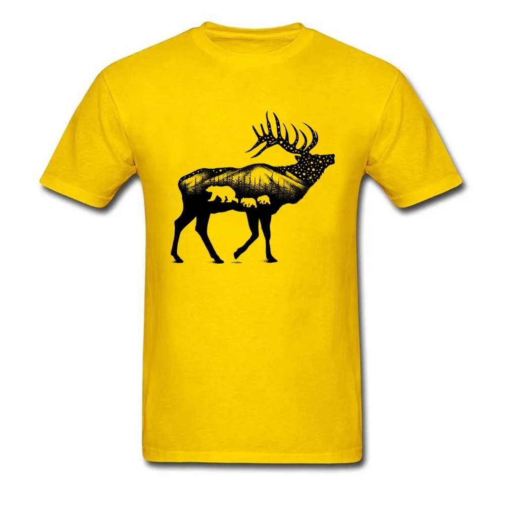 ELK 100% Cotton Fabric Tshirts for Boys Short Sleeve Cool Tops T Shirt Graphic Summer O Neck T-Shirt Normal Wholesale ELK yellow