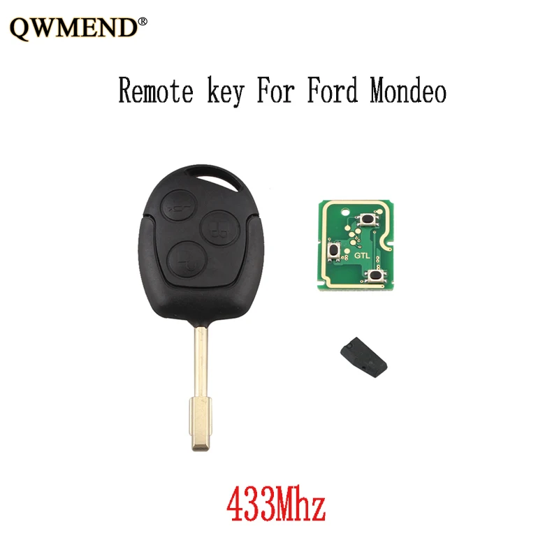 

QWMEND 433mhz Remote key DIY For Ford Focus C-Max D-Max Mondeo Fiesta Galaxy Fusion FO21 Blade Original keys
