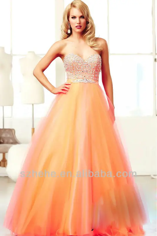 sunset orange prom dresses