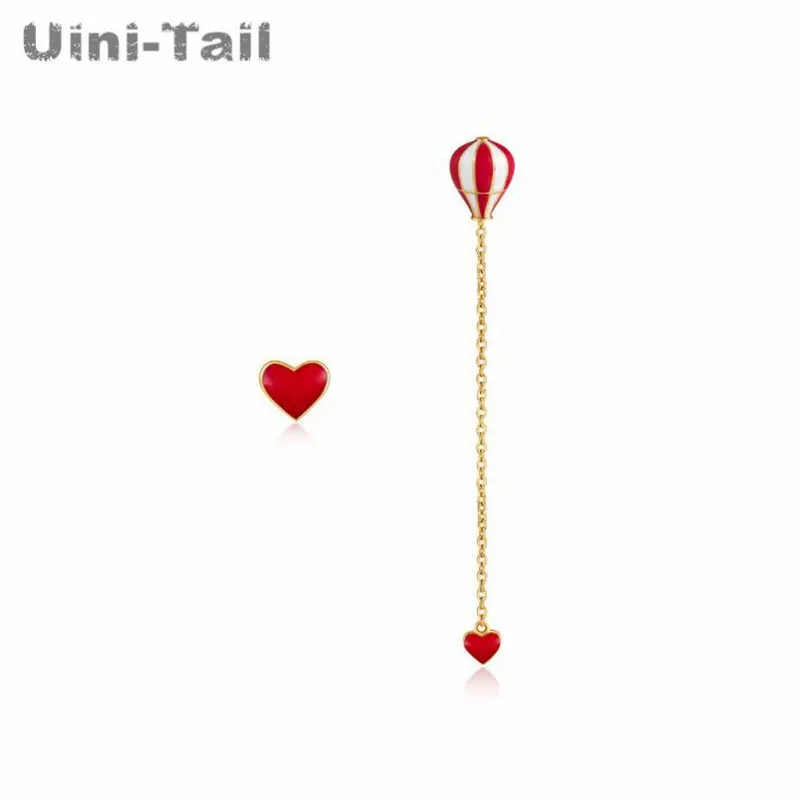 Uini Tail хит продаж новое серебро 925 пробы модные асимметричные серьги с воздушным