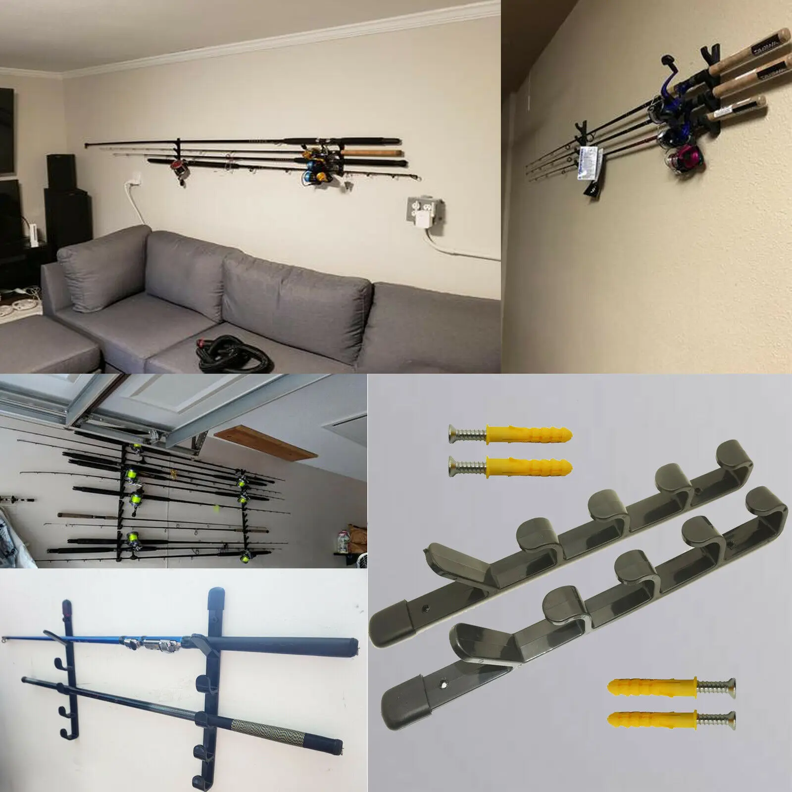 4pcs/lot Fishing Rod Holder / Rack - Wall mounted 10 Rods Pole Stand Shelf  Tackle Holder - AliExpress