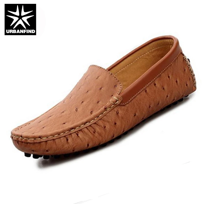 URBANFIND מזדמנים עור גברים נעלי אופנה להחליק על ופרס האיחוד האירופי גודל 38-44 הקלאסי נהג דירות אדם לנשימה טרקלין נעלי סירה