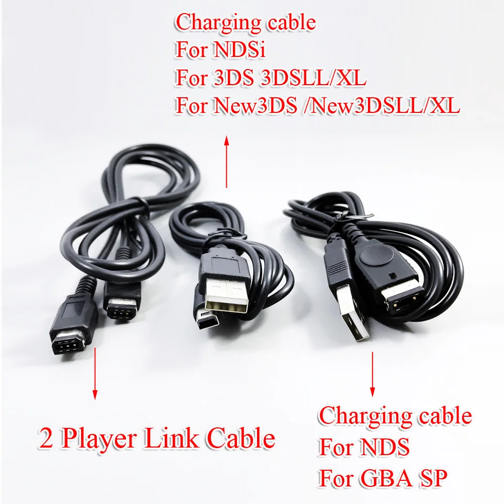 USB кабель ChengHaoRanBlack для Nintendo Game Cube for NGS GS 2DS NDSi 3DS 3dsll/XL new3DS new3DSLL/XL GBA SP NDS 1 м|Запасные