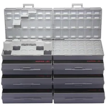 AideTek Коробка органайзер для рукоделия бусины крышки для хранения пустой корпус SMD SMT Органайзер поверхностное крепление пластиковый ящик для инструментов белый 8BOXALL48