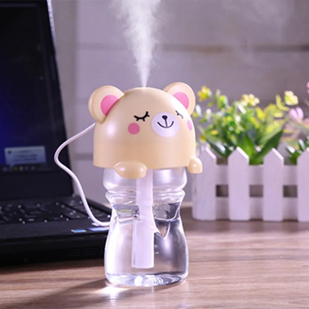 Дизайн USB красочная мини лампа оболочка для бутылки увлажнитель воздуха в форме животного милый увлажнитель