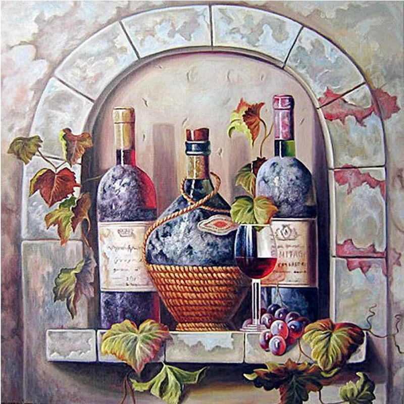 

Drill Square/Round 5D Diy Diamond Embroidery Grape Wine Diamond Painting Cross Stitch Diamond Mosaic Needlework Home Decor