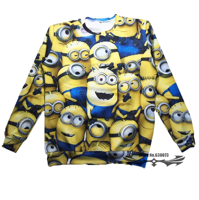 minions sweatshirt 3d print minions clothes womenmen pullover hoodie long shirt crewneck hoody plus