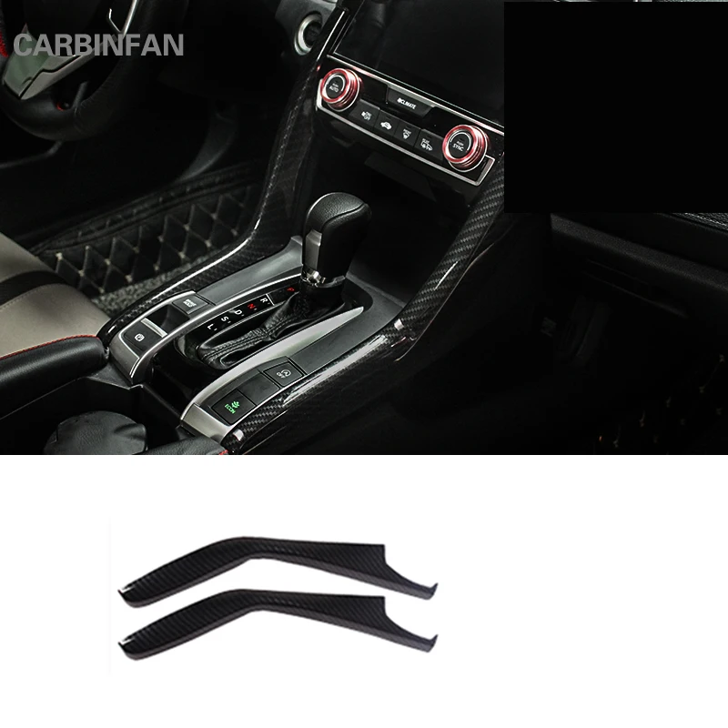 

For Honda Civic 10th 2016-2018 Car Interior gear Box Console Panel Frame Cover Trim Sticker Decoration Car Accessories C1015