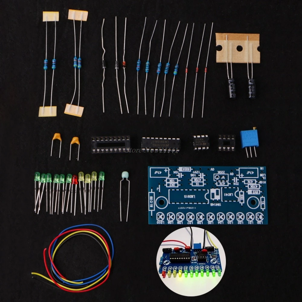 LM3915 10 Светодиодный индикатор уровня звука DIY VU метр усилитель мощности указывает