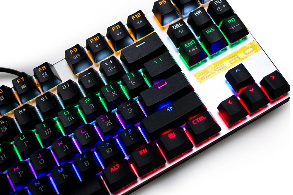 Профессиональная игровая механическая клавиатура с 87/104 клавишами, с защитой от привидения, светящаяся, синяя, красная, черная, светодиодный, с подсветкой, USB Проводная клавиатура