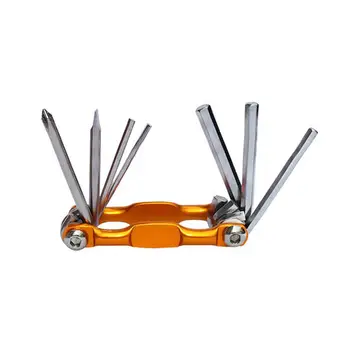 

7 in 1 Multi-Function Bike Bicycle Mechanic Repair Tool Kit Screwdriver Hexagonal Wrenches Tools (Gold)