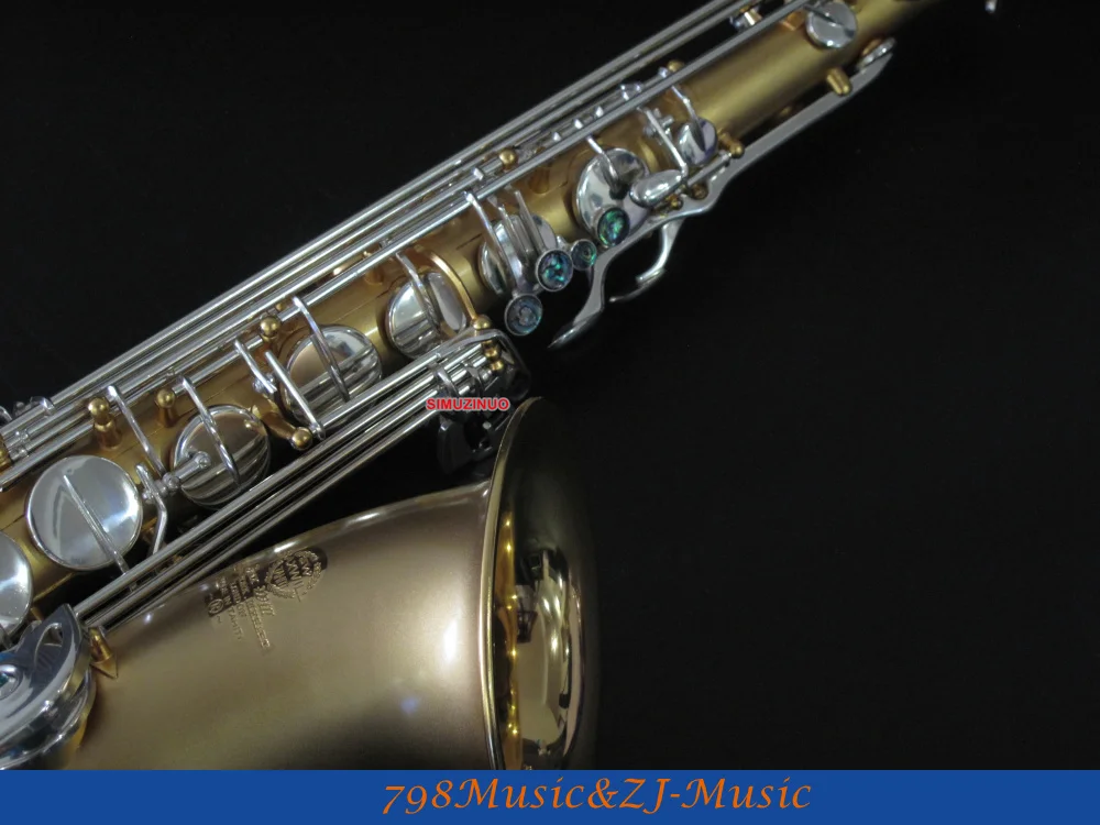 Профессиональный атласный золотой и ключи с серебристым напылением Tenor sax High F# саксофон с Чехол