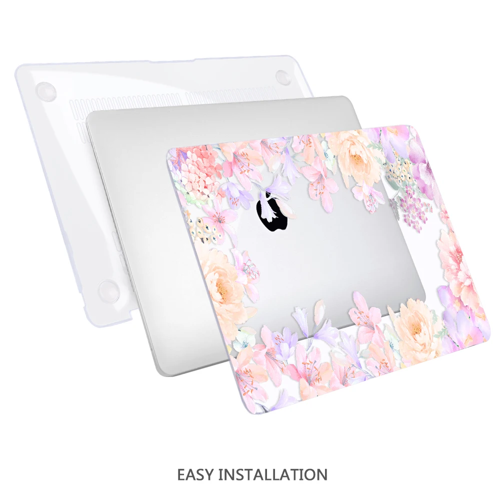 Чехол Redlai Crystal Flowers для MacBook Air 13 дюймов A1932, чехол для ноутбука Pro retina 13 15 16 дюймов, сенсорная панель A2141 A2159 A1990