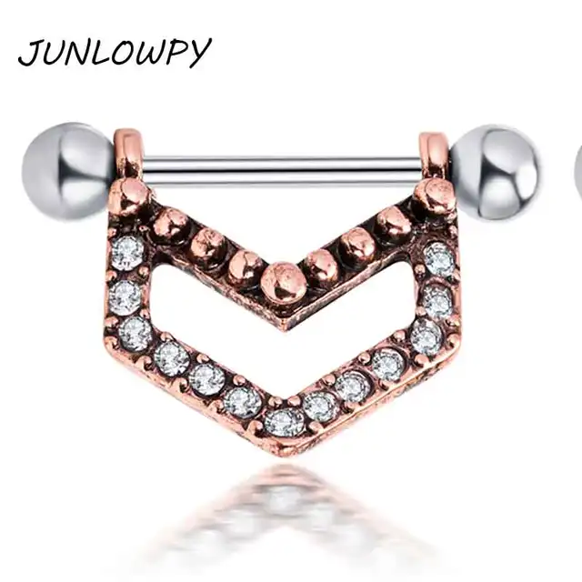 Buy JUNLOWPY 2PCS Nipple rings Heart shape Nickel free
