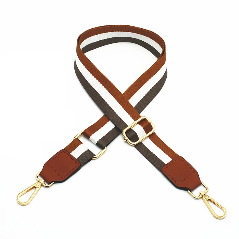 3.8cm Wide Nylon Striped Strap Replacment Shoulder Bag Accessories Women Bag Belt Adjustable Long Handbag Strap Handle KZ1001-1
