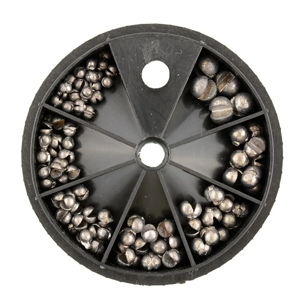 NEW 7 Lattices Ball Shape Fishing Sinkers Set Split Head Lead Bite Tackle Tool Kit | Спорт и развлечения