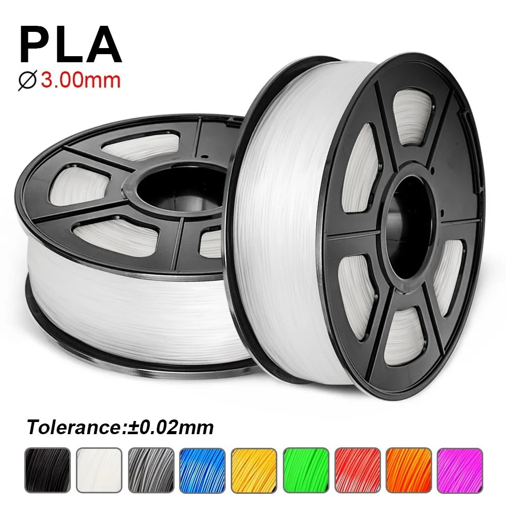 

3.0mm PLA Filament Dimensional Accuracy +/- 0.02 mm 2.2 LBS (1KG) Spool Transparlucen 3D Filament for 3D Printers & 3D Pens