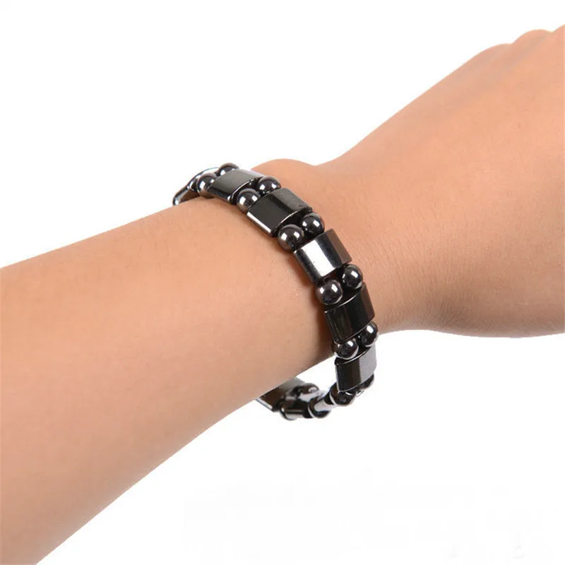 

Weight Loss Round Black Stone Magnetic Therapy Bracelet For Women Men Health Care Magnetic Hematite Stretch Bracelets