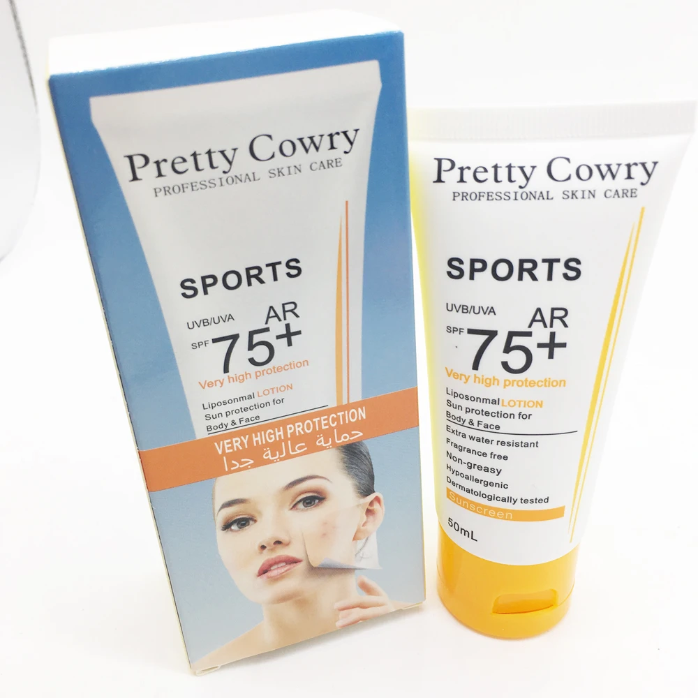 الرياضية كريم وقاية من أشعة الشمس جدا هايت الشمس حماية للجسم و الوجه Sunblock دائم غير لزجة المياه Resistart خفيفة SPF 75 +
