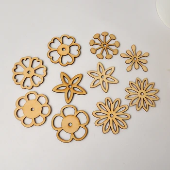 

QITAI 120pcs/lot Wooden Home Decorations DIY Christmas Party Scrapbooking Crafts wooden veneer shape WF042