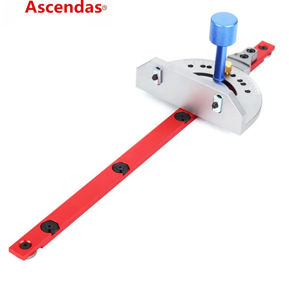 Ascendas Red Miter Gauge Table Saw Router Miter Gauge Sawing Assembly Ruler Woodworking Tool for Bandsaw high quality table saw router miter gauge sawing assembly ruler woodworking diy tools