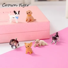 Novo 6 pçs/lote simulação gato e cão figura toy Boneca Dom Decoração da Casa de Bonecas Acessórios Modelo de Casa De Bonecas Em Miniatura escala 1:12