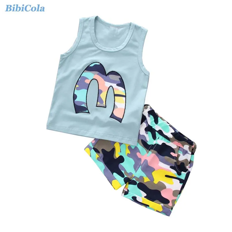 Bibicola/комплект одежды для маленьких мальчиков Bebe модная футболка + красочные