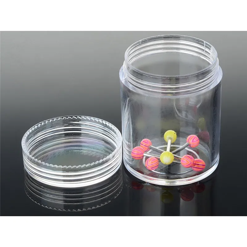 4 Sizes Transparent Plastic Small Round Bottle Empty Sample Container