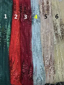 

high quality african cord lace with sequins and beads S1911401 Embroidery design french net lace fabric.latest nigerian laces