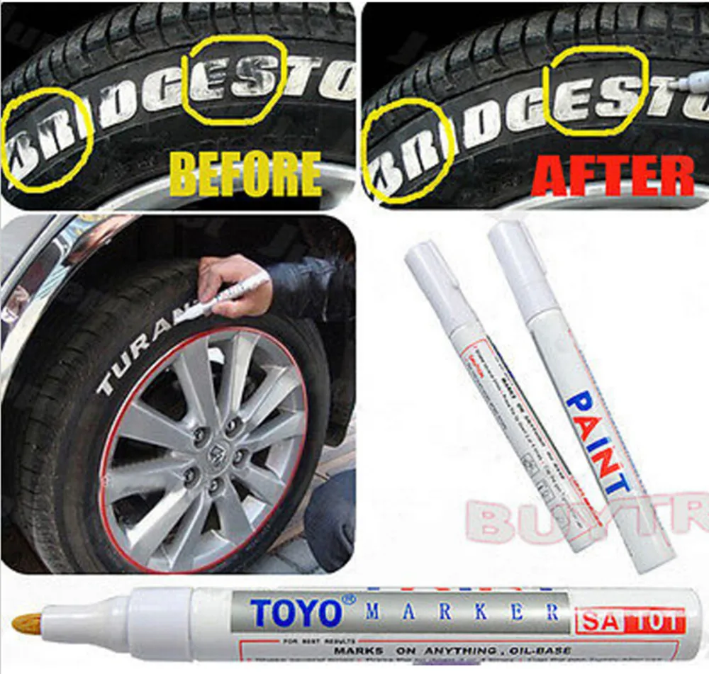 7 Colors Waterproof Car Tyre Tire Tread Rubber Metal Permanent Paint