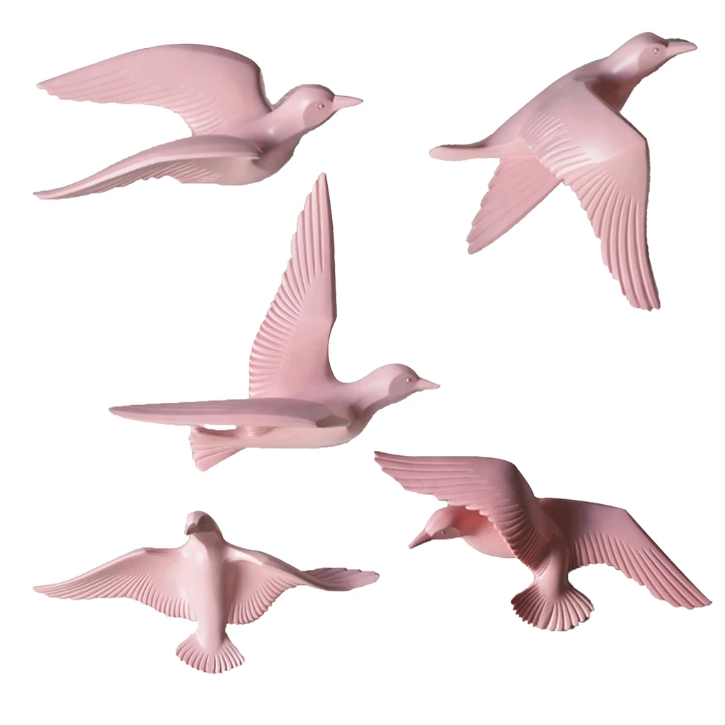 3D Resin Flying Seagull Birds Crafts Wall Art Sculpture Living Room Bedroom Wall Hanging Decoration