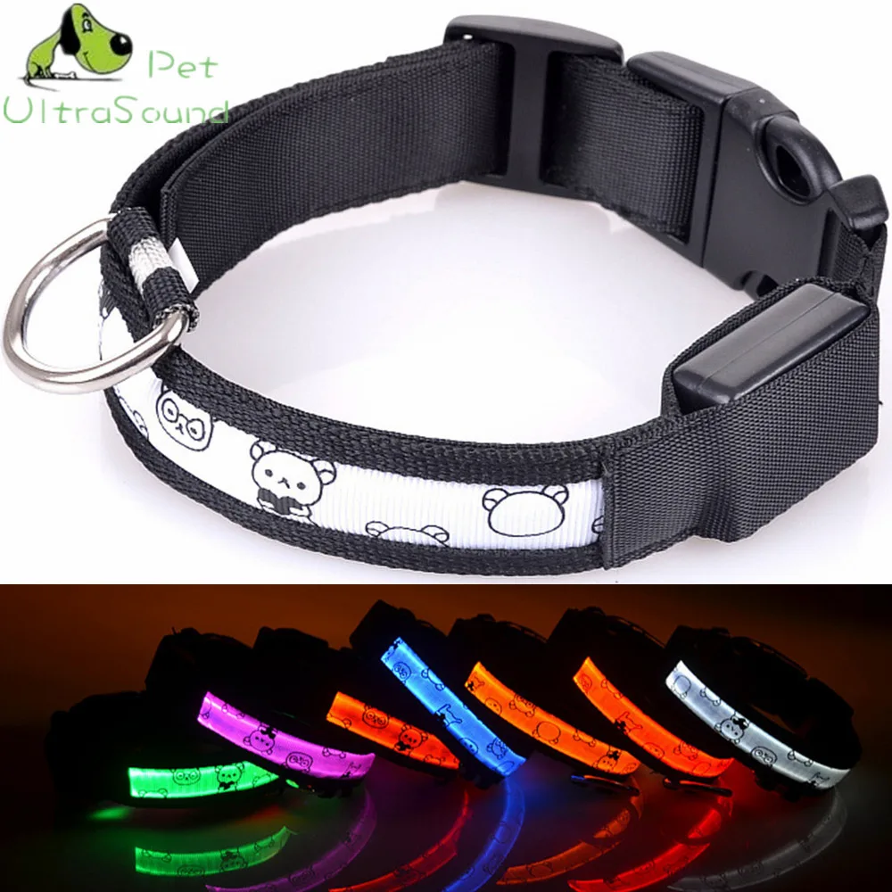 Nylon Carton LED Pet Dog Collar,Night Safety Flashing Glow ...