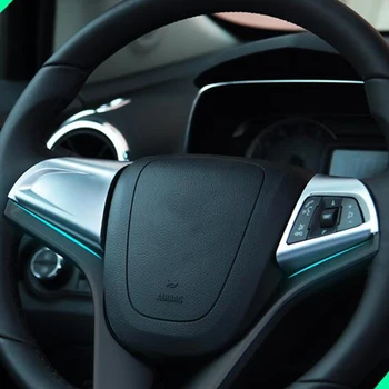 

For Chevrolet Trax 2014 2015 2016 accessories ABS Chrome Car Steering wheel Button frame styling cover trim