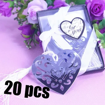 

20PCS Bulk Personalised Heart Bookmark For Kids Party Favor Giveaway Baby Shower Souvenirs Wedding Favour And Gifts For Guest
