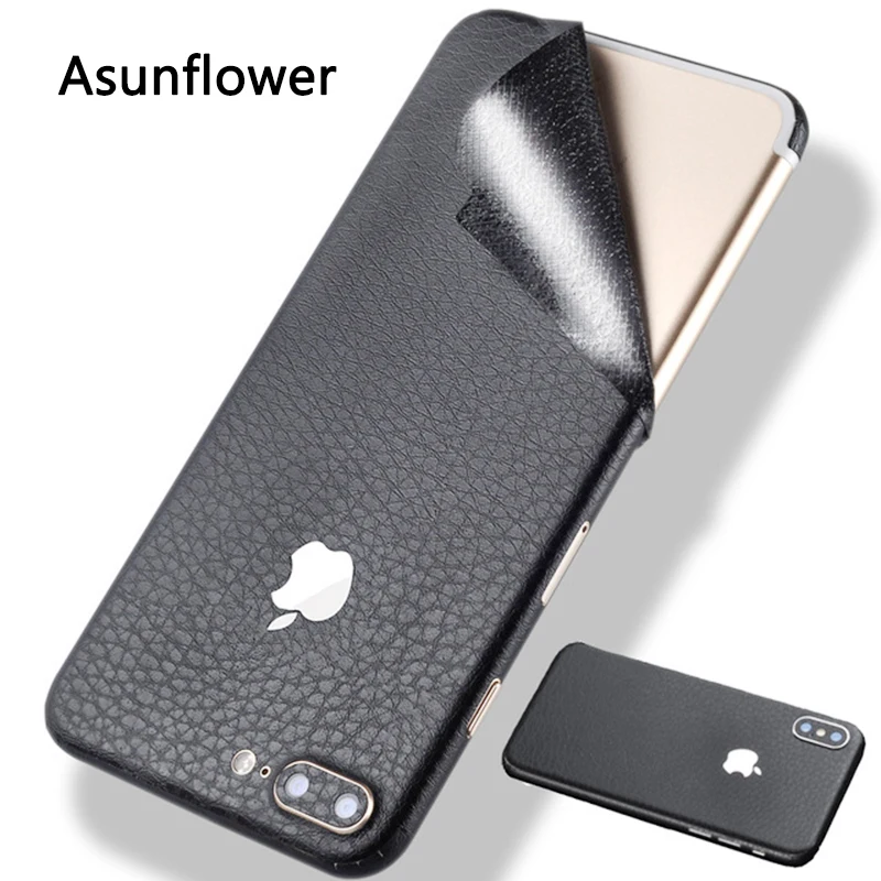 

Leather Skin Pattern Sticker For iPhone X 8 7 Plus 6 6S Back Film Thin Protector Protective Cover Paste Rear Decorative Sticker