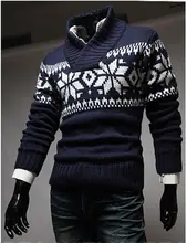 Hot Sale Covered Regular Men Autumn 2015 New Hot-selling Men’s Snowflake Christmas Sweater Must-have Discount