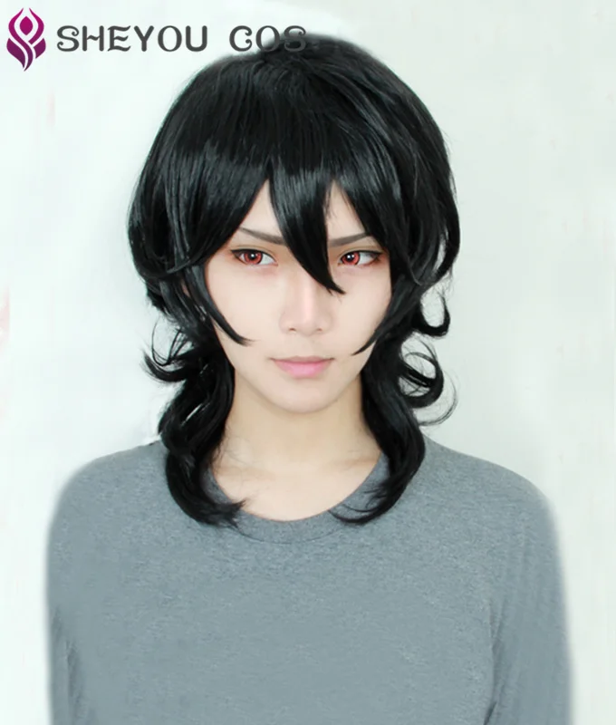 Game Anime Ensemble Stars Sakuma Rei 40cm Short Black Hair Heat Resistant Cosplay Costumes Cos Hair