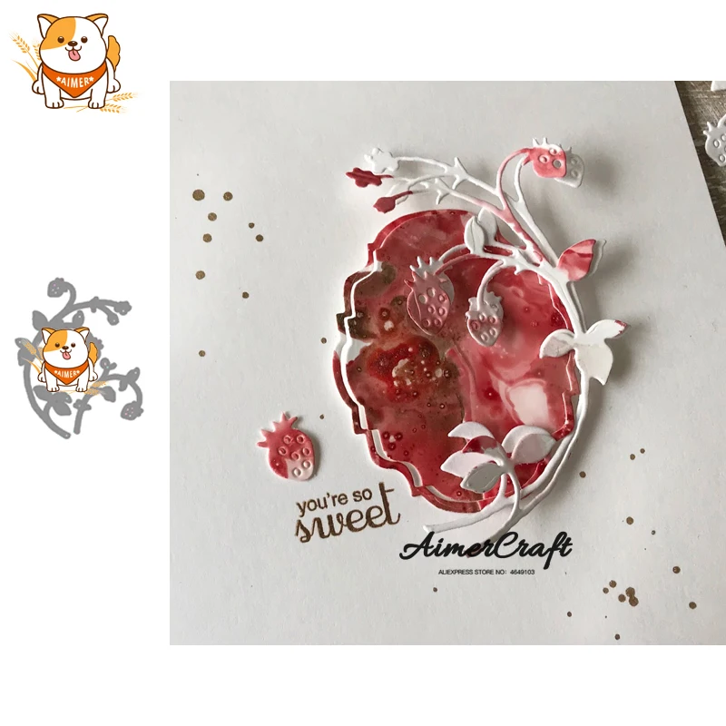 

Strawberry Vine Plant Metal Cutting Dies Scrapbooking Stencil For DIY Paper Card Decorative Embossing Die Cut Craft Die New 2019
