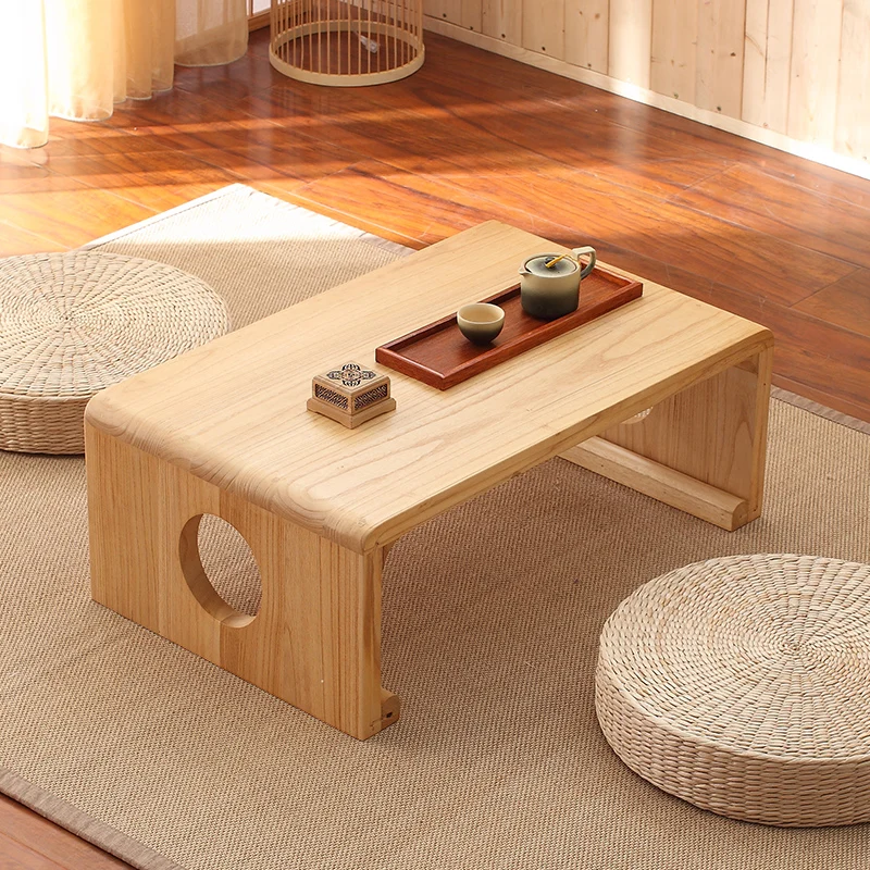  Japanese style solid wood tea table window tatami coffee table simple Rectangle Living Room Wooden 