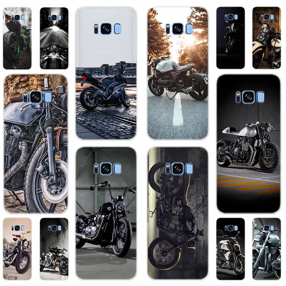 

Retro Moto Cross Motorcycle Soft Cover For Samsung Galaxy S6 S7 Edge S8 S9 Plus S10 Plus E Note 8 9 10 Phone Case 5G