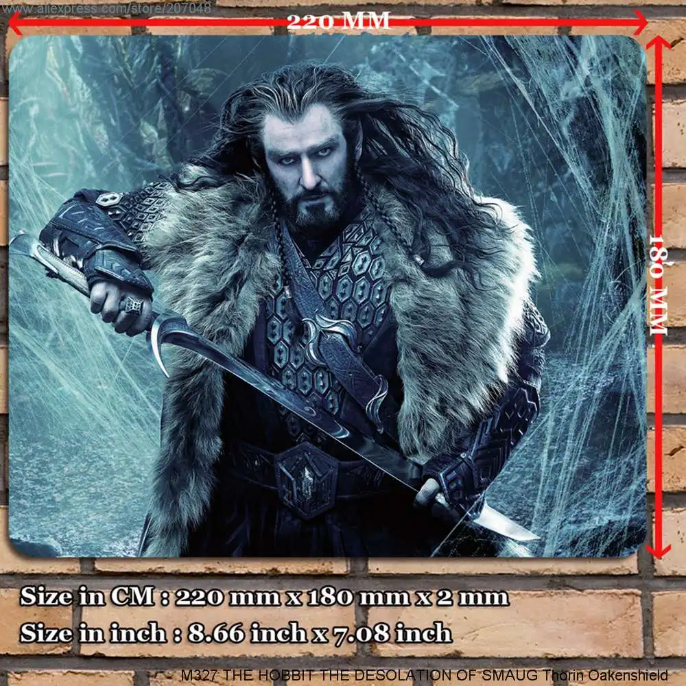 Decoration Place Pad for Movie M327 THE HOBBIT DESOLATION OF SMAUG Thorin Oakenshield Mouse Mat 22 x 18 0.2 cm |
