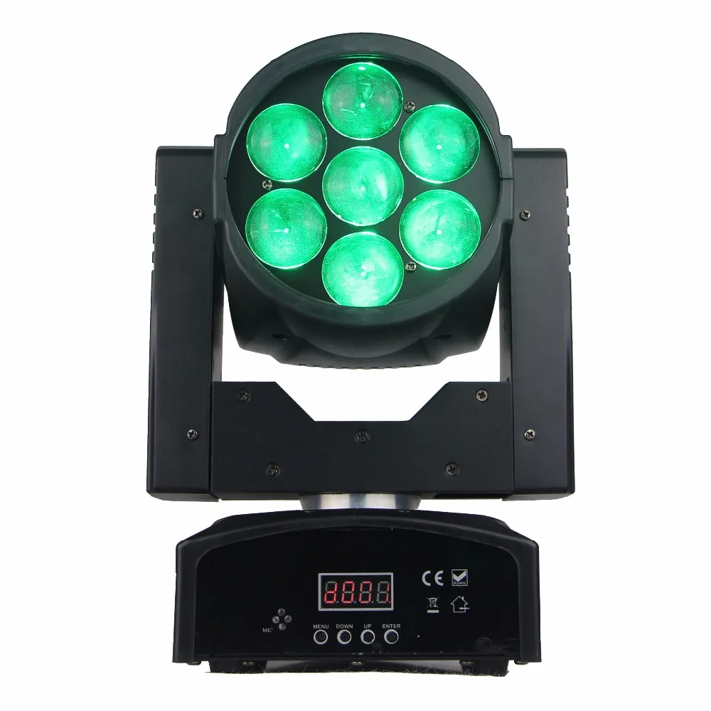 Hot sale moving head zoom wash 7x12W RGBW4in1 LED mini dmx control stage light professional DJ home entertainment show disco pub