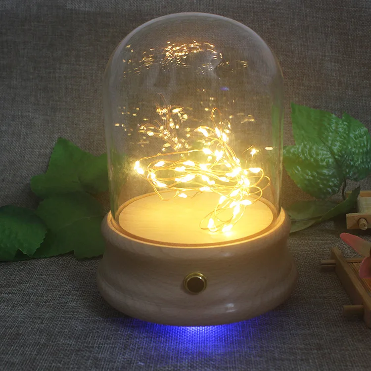 

Speaker Present Wooden Bluetooth Speaker Artware Music Box With Colorful LED Inside Creative Birthday Holiday Christmas Gift