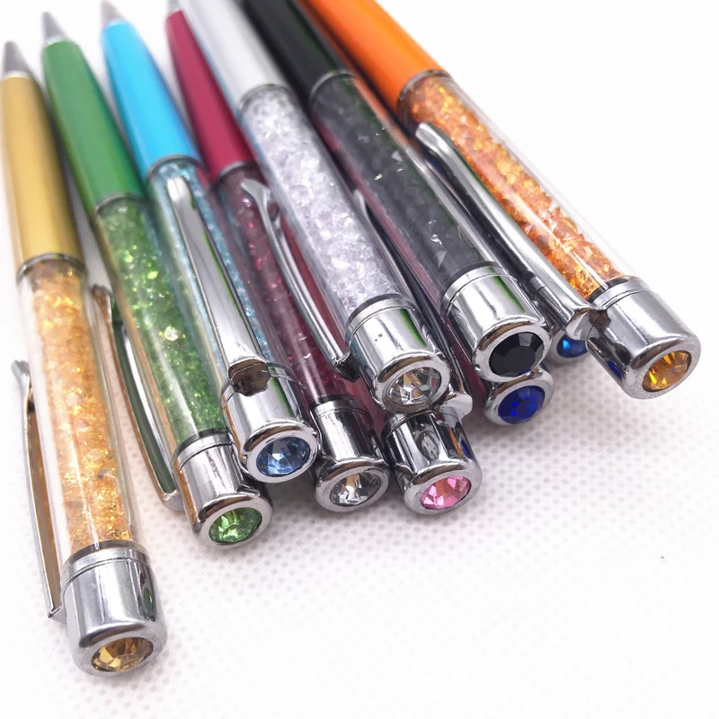 

NEW personalized Fashion wedding crystal pens with diamonds 10colors with your names and wedding date printed FREE