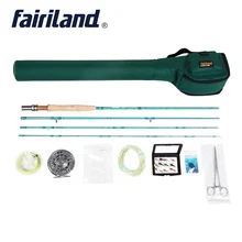 Портативный Fly Fishing combo в комплекте 3/4 4 секции fly rod, большая беседка fly reel приманки набор зеленый чехол для удочки набор для удочки